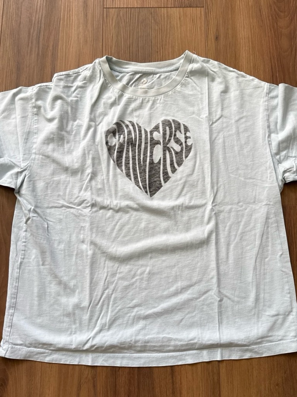 Converse White Tee with Gray Heart Logo